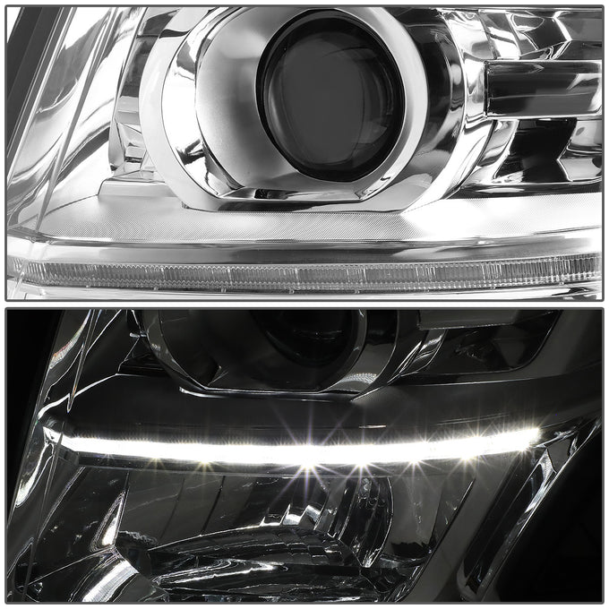 D-Motoring - Headlights - LED DRL - Chrome Housing - Projector - Plug-n-Play - Pair - Chevrolet Tahoe / Suburban - 3