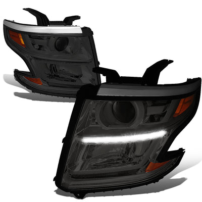 D-Motoring - Headlights - LED DRL - Smoked Lens - Amber Corner - Projector - Plug-n-Play - Pair - Chevrolet Tahoe / Suburban - 1