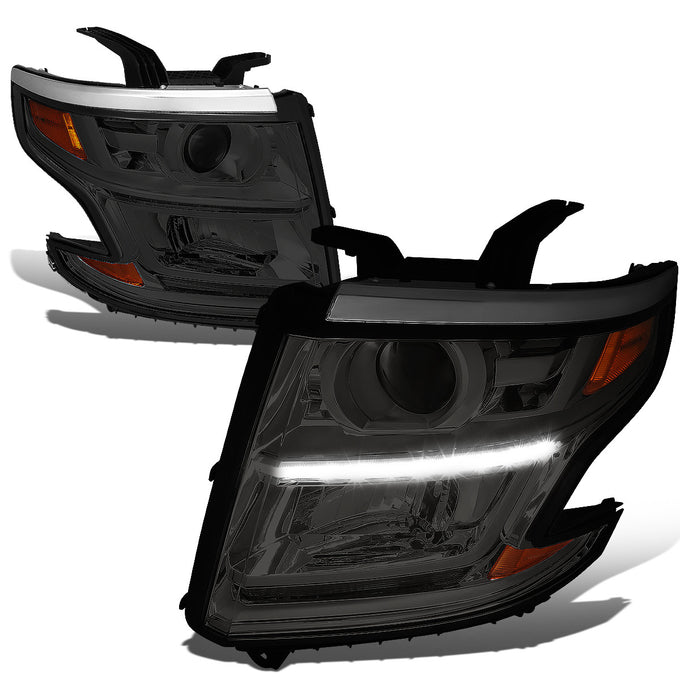 D-Motoring - Headlights - LED DRL - Smoked Lens - Amber Corner - Projector - Plug-n-Play - Pair - Chevrolet Tahoe / Suburban - 1