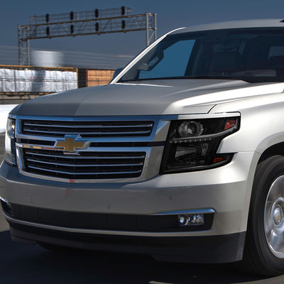 D-Motoring - Headlights - LED DRL - Smoked Lens - Amber Corner - Projector - Plug-n-Play - Pair - Chevrolet Tahoe / Suburban - 5