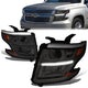 15-17 Chevrolet Tahoe Suburban Headlights - LED DRL - Smoked Housing - Amber Corner - Projector - Plug-n-Play - Pair