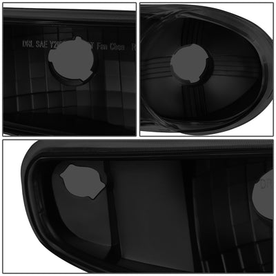 D-Motoring - Headlights - Black Housing - Smoked Lens - Clear Corner - Plug-n-Play - Pair - GMC SIERRA C3 / 1500 DENALI / CLASSIC / GMC YUKON DENALI / XL 1500 DENALI - 4