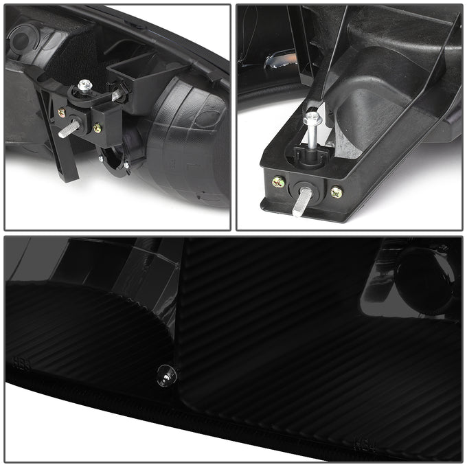 D-Motoring - Headlights - Black Housing - Smoked Lens - Clear Corner - Plug-n-Play - Pair - GMC SIERRA C3 / 1500 DENALI / CLASSIC / GMC YUKON DENALI / XL 1500 DENALI - 5