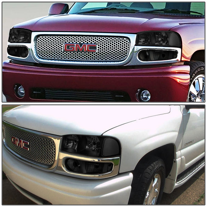 D-Motoring - Headlights - Black Housing - Smoked Lens - Clear Corner - Plug-n-Play - Pair - GMC SIERRA C3 / 1500 DENALI / CLASSIC / GMC YUKON DENALI / XL 1500 DENALI - 7