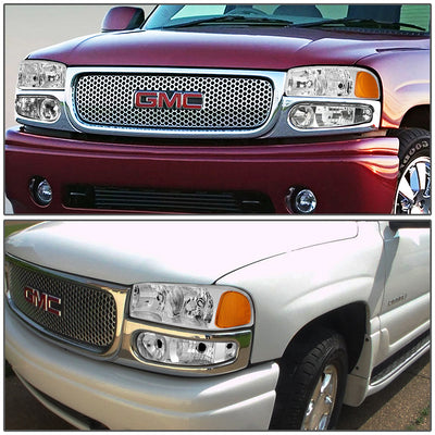 D-Motoring - Headlights - Chrome Housing - Clear Lens - Amber Corner - Plug-n-Play - Pair - GMC SIERRA C3 / 1500 DENALI / CLASSIC / GMC YUKON DENALI / XL 1500 DENALI - 7