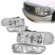 01-07 GMC Sierra C3 1500 Yukon Denali Headlights - Chrome Housing - Clear Lens - Clear Corner - Plug-n-Play - Pair