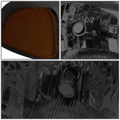 D-Motoring - Headlights - Smoked Lens - Amber Corner - Plug-n-Play - Pair - GMC SIERRA C3 / 1500 DENALI / CLASSIC / GMC YUKON DENALI / XL 1500 DENALI - 3