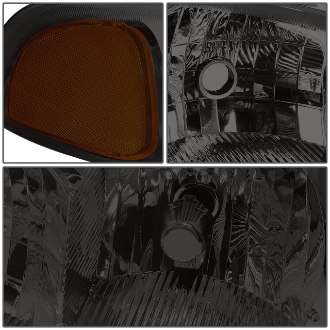 D-Motoring - Headlights - Smoked Lens - Amber Corner - Plug-n-Play - Pair - GMC SIERRA C3 / 1500 DENALI / CLASSIC / GMC YUKON DENALI / XL 1500 DENALI - 3