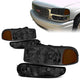 01-07 GMC Sierra C3 1500 Yukon Denali Headlights - Smoked Housing - Smoked Lens - Amber Corner - Plug-n-Play - Pair
