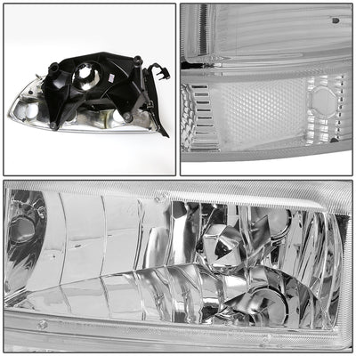 D-Motoring - Headlights - Chrome Housing - Plug-n-Play - Pair - Dodge Dakota / Durango - 2