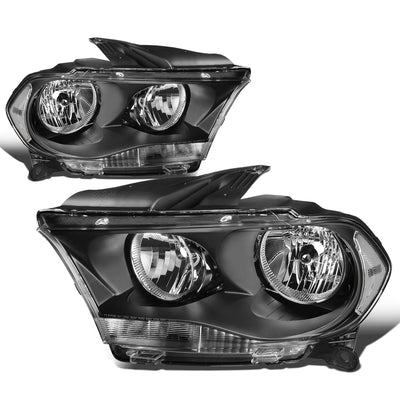 D-Motoring - Headlights - Black Housing - Clear Lens - Clear Corner - Plug-n-Play - Pair - 11-13 Dodge Durango - 1