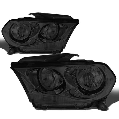 D-Motoring - Headlights - Smoked Housing - Smoked Lens - Clear Corner - Plug-n-Play - Pair - 11-13 Dodge Durango - 1