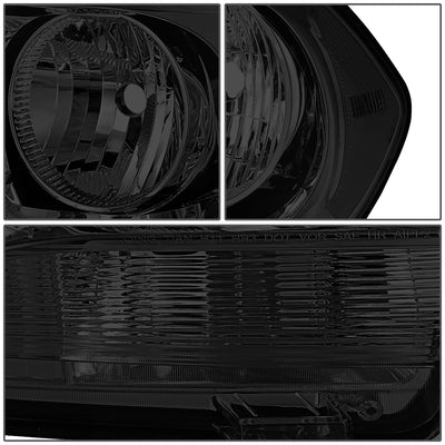 D-Motoring - Headlights - Smoked Housing - Smoked Lens - Clear Corner - Plug-n-Play - Pair - 11-13 Dodge Durango - 4