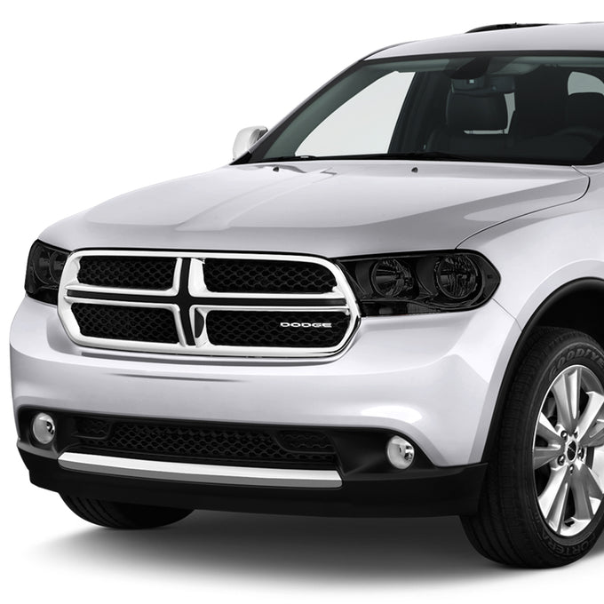 D-Motoring - Headlights - Smoked Housing - Smoked Lens - Clear Corner - Plug-n-Play - Pair - 11-13 Dodge Durango - 7