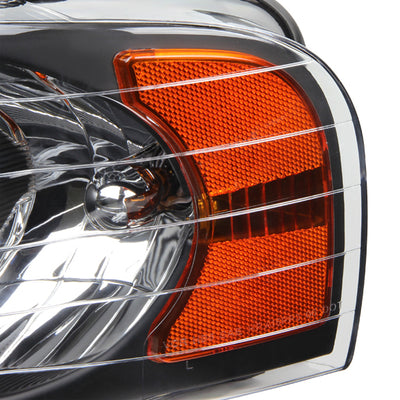 D-Motoring - Headlights - Black Housing - Amber Corner - Plug-n-Play - Pair - 03-05 Dodge Ram 1500 / 2500 / 3500 - 5