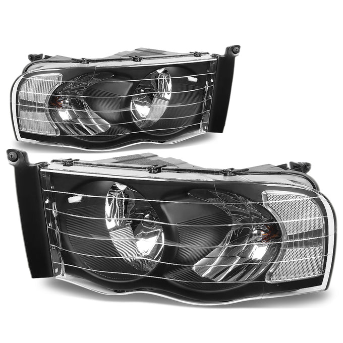 D-Motoring - Headlights - Black Housing - Plug-n-Play - Pair - 03-05 Dodge Ram 1500 / 2500 / 3500 - 1