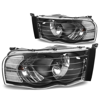 D-Motoring - Headlights - Black Housing - Plug-n-Play - Pair - 03-05 Dodge Ram 1500 / 2500 / 3500 - 3