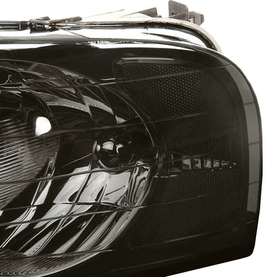 D-Motoring - Headlights - Smoked Lens - Clear Corner - Plug-n-Play - Pair - 02-05 Dodge Ram 1500 / 2500 / 3500 - 3