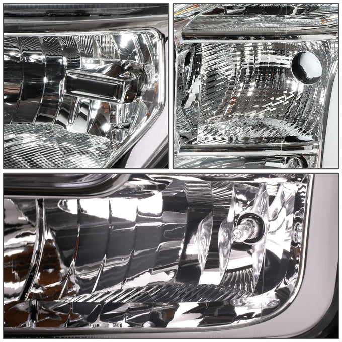 D-Motoring - Headlights - Chrome Housing - Amber Corner - Plug-n-Play - Pair - 15-17 Ford F-150 - 2