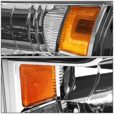 D-Motoring - Headlights - Chrome Housing - Amber Corner - Plug-n-Play - Pair - 15-17 Ford F-150 - 3