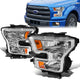 15-17 Ford F-150 Headlights - Chrome Housing - Amber Corner - Plug-n-Play - Pair