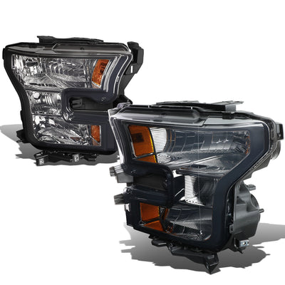 D-Motoring - Headlights - Smoked Lens - Amber Corner - Plug-n-Play - Pair - 15-17 Ford F-150 - 1