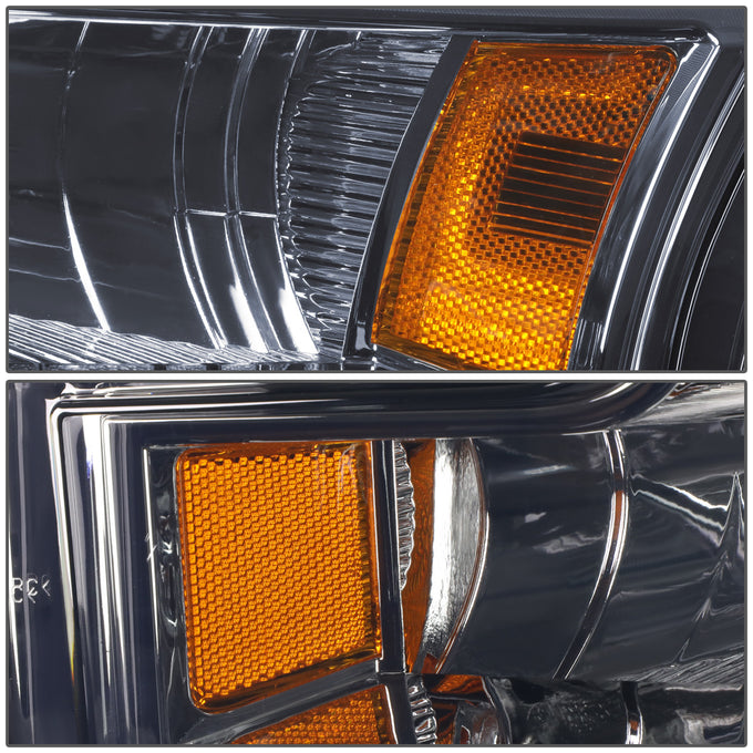 D-Motoring - Headlights - Smoked Lens - Amber Corner - Plug-n-Play - Pair - 15-17 Ford F-150 - 3