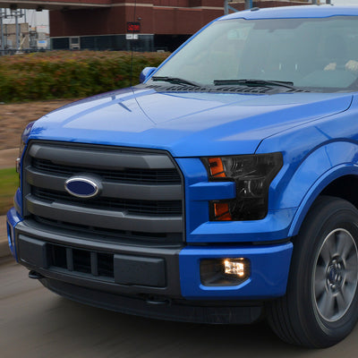 D-Motoring - Headlights - Smoked Lens - Amber Corner - Plug-n-Play - Pair - 15-17 Ford F-150 - 5