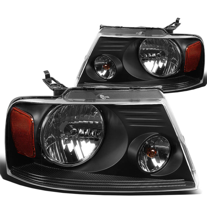 D-Motoring - Headlights - Black Housing - Amber Corner - Plug-n-Play - Pair - Ford F-150 / Lincoln Mark LT - 3