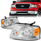 04-08 Ford F-150 Lincoln Mark LT Headlights - Chrome Housing - Amber Corner - Plug-n-Play - Pair