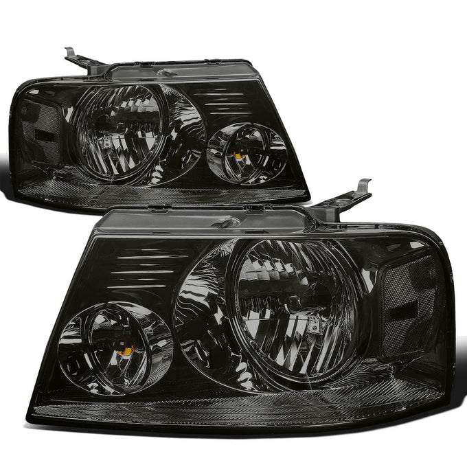 D-Motoring - Headlights - Smoked Lens - Clear Corner - Plug-n-Play - Pair - Ford F-150 / Lincoln Mark LT - 1