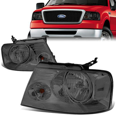 04-08 Ford F-150 Lincoln Mark LT Headlights - Smoked Housing - Plug-n-Play - Pair