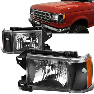 87-91-ford-f-150-f-250-f-350-bronco-headlight-corner-lamps-black-housing-hl-oh-f15087-bk-am - 1