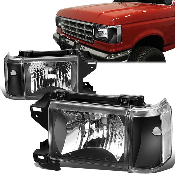 87-91-ford-f-150-f-250-f-350-bronco-headlight-corner-lamps-black-housing-hl-oh-f15087-bk-cl1 - 1