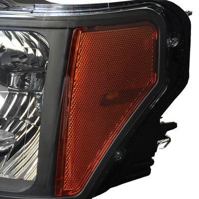 D-Motoring - Headlights - Black Housing - Amber Corner - Plug-n-Play - Pair - 09-14 Ford F-150 - 3
