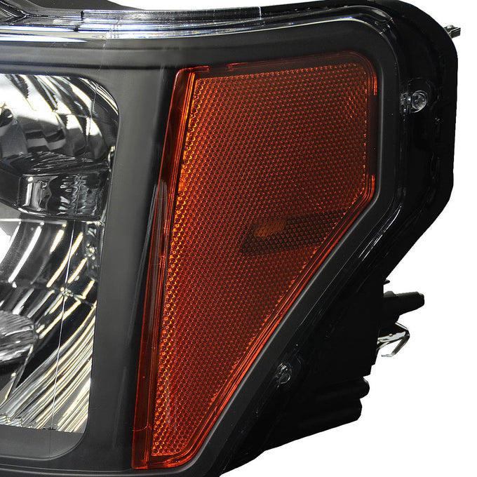 D-Motoring - Headlights - Black Housing - Amber Corner - Plug-n-Play - Pair - 09-14 Ford F-150 - 3
