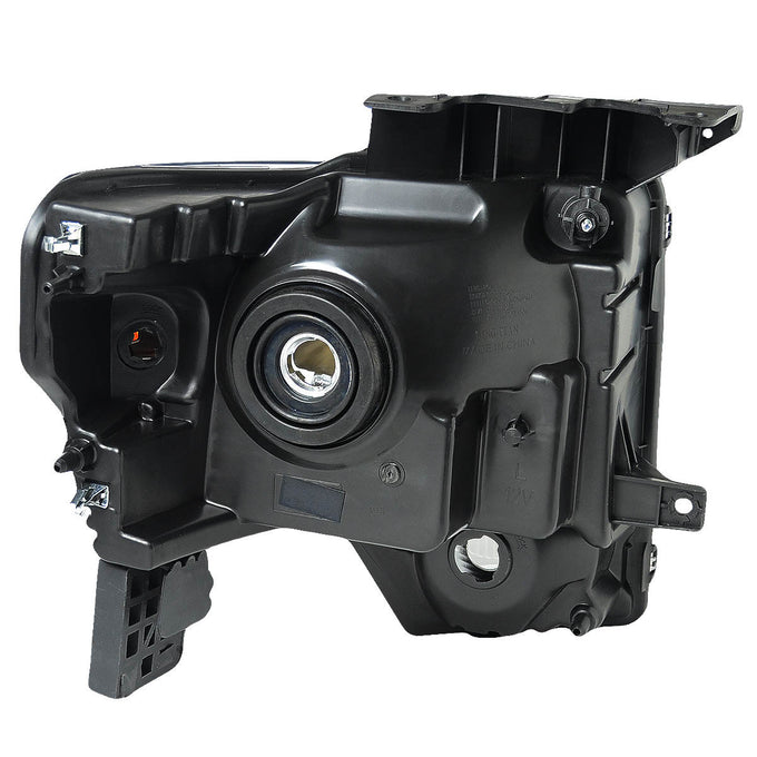D-Motoring - Headlights - Black Housing - Amber Corner - Plug-n-Play - Pair - 09-14 Ford F-150 - 4