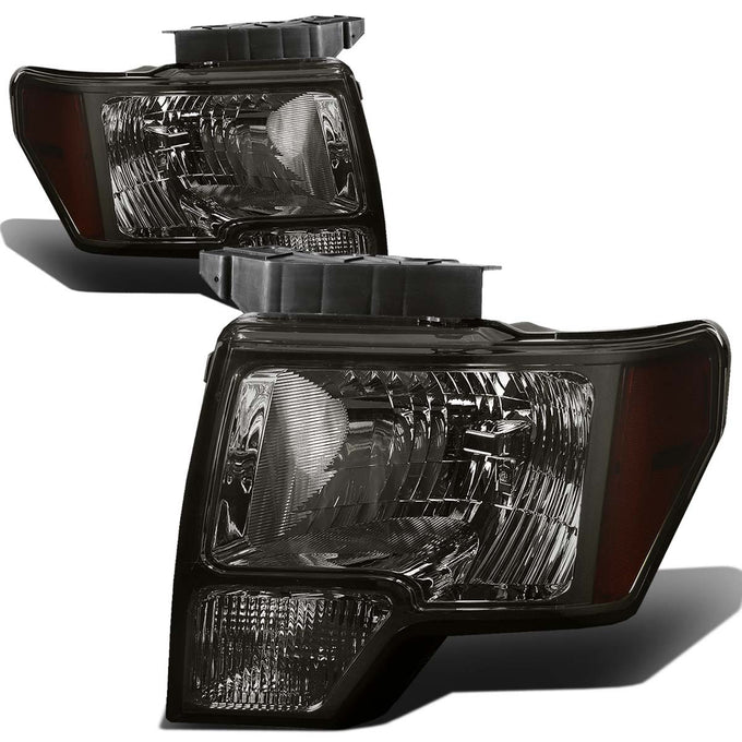D-Motoring - Headlights - Smoked Lens - Amber Corner - Plug-n-Play - Pair - 09-14 Ford F-150 - 1