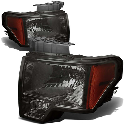 D-Motoring - Headlights - Smoked Lens - Amber Corner - Plug-n-Play - Pair - 09-14 Ford F-150 - 4