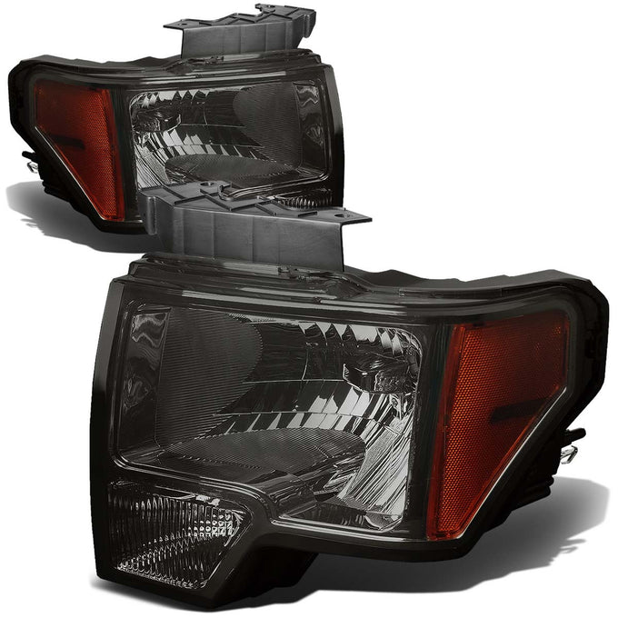 D-Motoring - Headlights - Smoked Lens - Amber Corner - Plug-n-Play - Pair - 09-14 Ford F-150 - 4