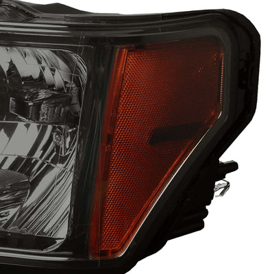 D-Motoring - Headlights - Smoked Lens - Amber Corner - Plug-n-Play - Pair - 09-14 Ford F-150 - 5