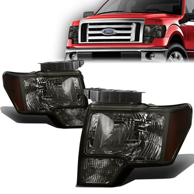 09-14 Ford F-150 Headlights - Smoked Housing - Amber Corner - Plug-n-Play - Pair