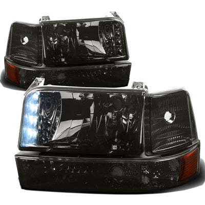 D-Motoring - Headlights - LED DRL - Smoked Lens - Amber Corner - Plug-n-Play - Pair - Ford F-150 / 250 / 350 / Bronco - 1