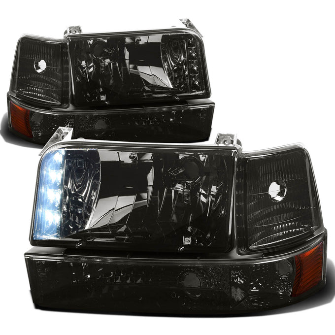 D-Motoring - Headlights - LED DRL - Smoked Lens - Amber Corner - Plug-n-Play - Pair - Ford F-150 / 250 / 350 / Bronco - 1