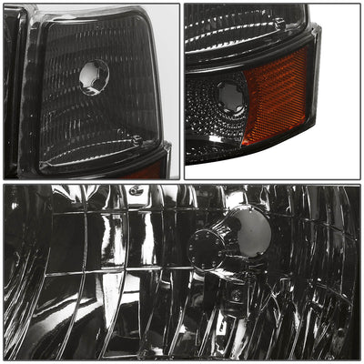 D-Motoring - Headlights - LED DRL - Smoked Lens - Amber Corner - Plug-n-Play - Pair - Ford F-150 / 250 / 350 / Bronco - 2