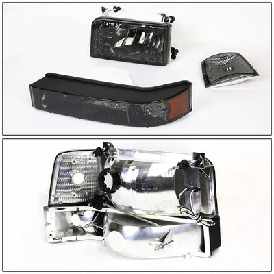 D-Motoring - Headlights - LED DRL - Smoked Lens - Amber Corner - Plug-n-Play - Pair - Ford F-150 / 250 / 350 / Bronco - 4