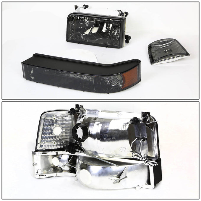 D-Motoring - Headlights - LED DRL - Smoked Lens - Amber Corner - Plug-n-Play - Pair - Ford F-150 / 250 / 350 / Bronco - 4
