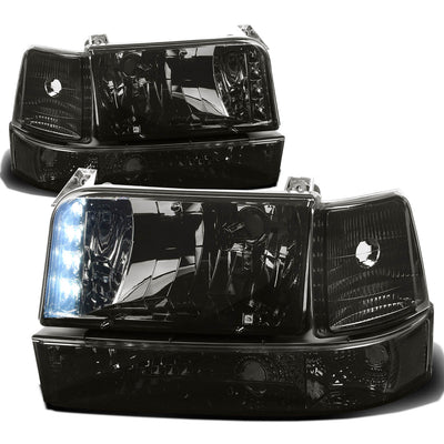 D-Motoring - Headlights - LED DRL - Smoked Lens - Clear Corner - Plug-n-Play - Pair - Ford F-150 / 250 / 350 / Bronco - 1