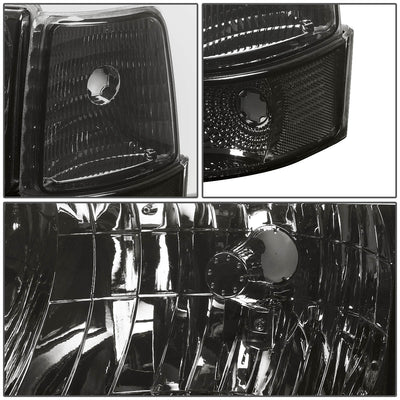 D-Motoring - Headlights - LED DRL - Smoked Lens - Clear Corner - Plug-n-Play - Pair - Ford F-150 / 250 / 350 / Bronco - 2