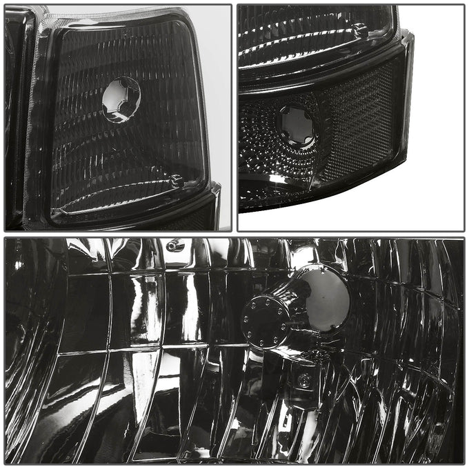 D-Motoring - Headlights - LED DRL - Smoked Lens - Clear Corner - Plug-n-Play - Pair - Ford F-150 / 250 / 350 / Bronco - 2